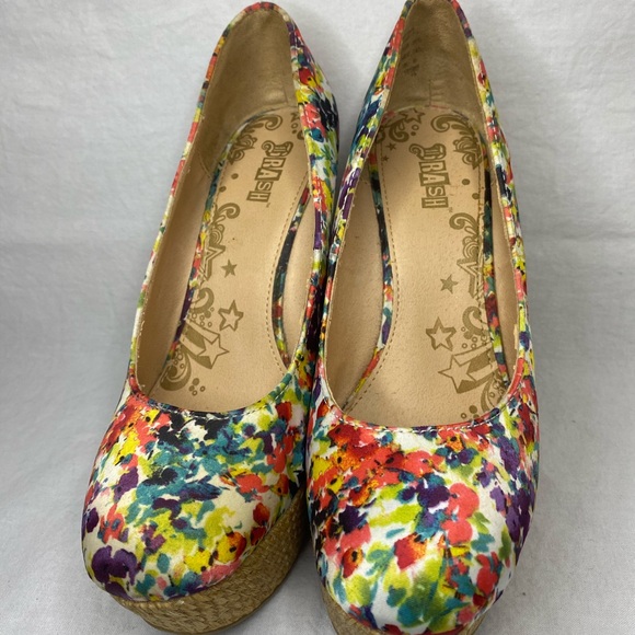 Brash Floral Wedges - Picture 1 of 6